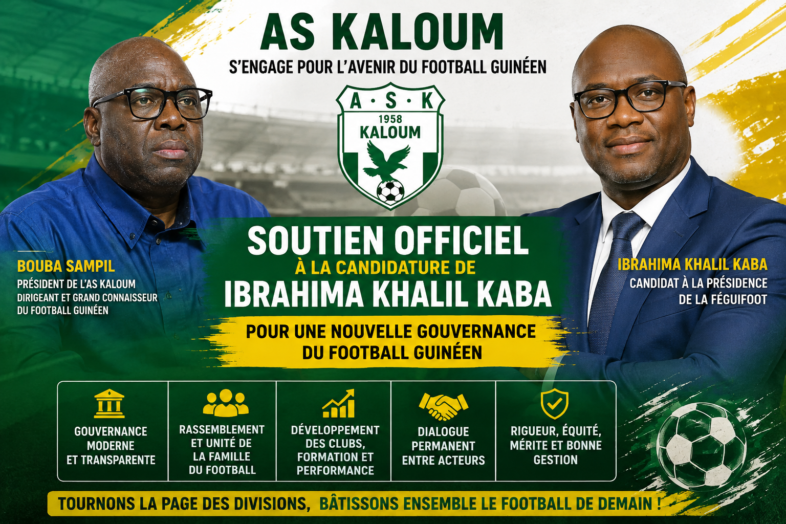 FÉGUIFOOT : l’AS Kaloum apporte son soutien à la candidature d’Ibrahima Khalil Kaba