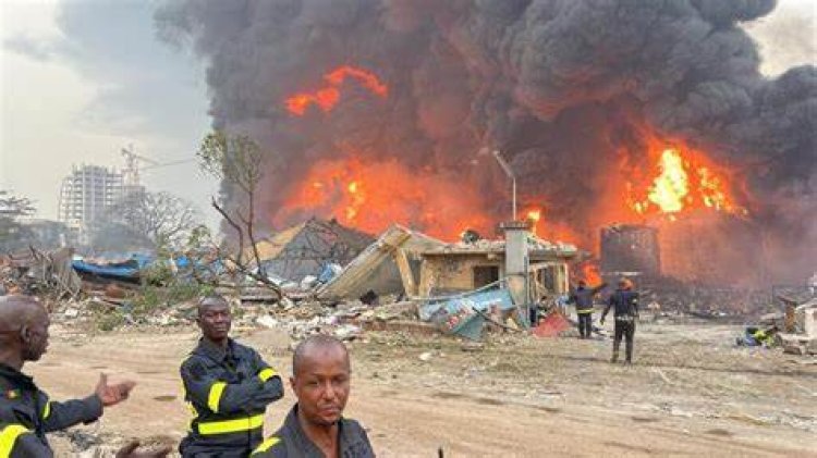 Incendie de Kaloum : bilan humain atteint les 14 morts avec plusieurs blessés