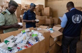 Médicaments saisis lors d’une opération de contrôle en Afrique centrale