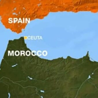 Vue de Ceuta, territoire administré par l’Espagne sur la côte nord-africaine