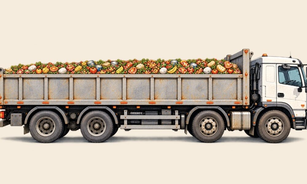 Illustration sur la faim mondiale et le gaspillage alimentaire