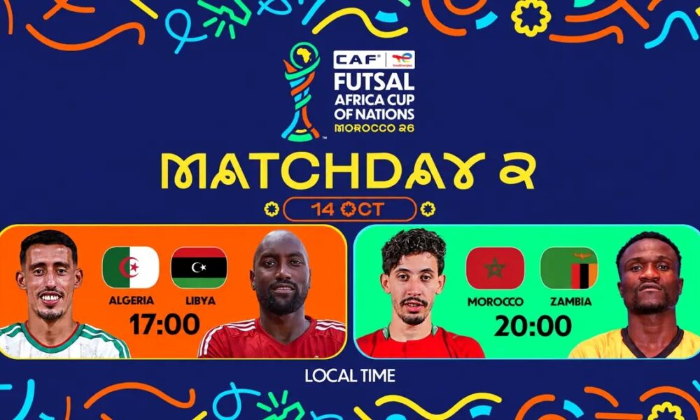 Le Maroc et la Zambie s’affrontent dans le groupe A de la CAN de futsal 2026 à Rabat