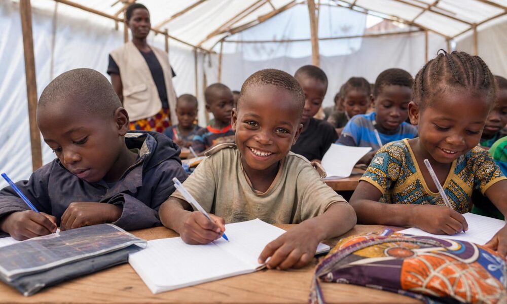 Des enfants bénéficient d’un accompagnement scolaire et psychosocial à Goma, dans l’est de la RDC