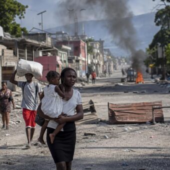 Scène liée à la crise sécuritaire et aux violences des gangs en Haïti