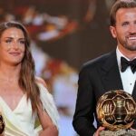 Harry Kane, lauréat du Ballon d’Or masculin lors de la cérémonie organisée à Londres
