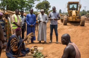 Cérémonie organisée par BEGEP-TP à Lola pour accompagner la poursuite des travaux de voiries urbaines