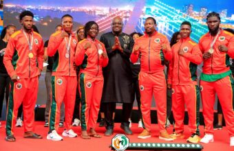 La délégation guinéenne lors du championnat d’Afrique de MMA à Abidjan