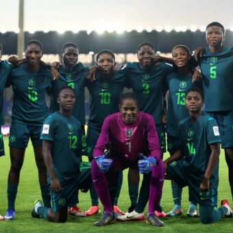 Les joueuses du Nigeria lors de leur victoire contre la RDP Corée à la Coupe du monde féminine des moins de 17 ans