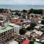 Vue d’un quartier de Conakry après une secousse sismique ressentie dans la capitale guinéenne