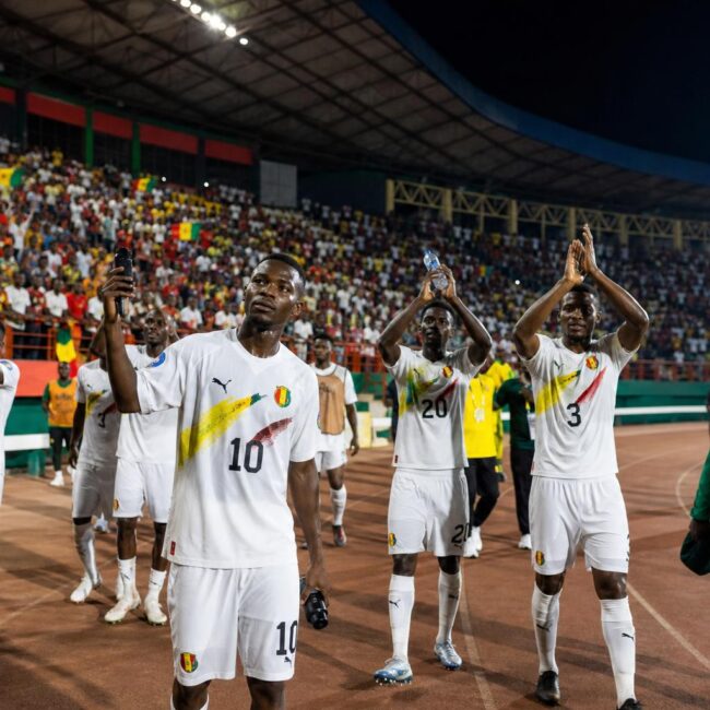 Le Syli national de Guinée au stade du 28-Septembre à Conakry lors de son match contre le Kenya